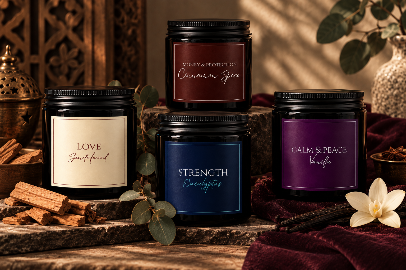 Protection ritual candle collection